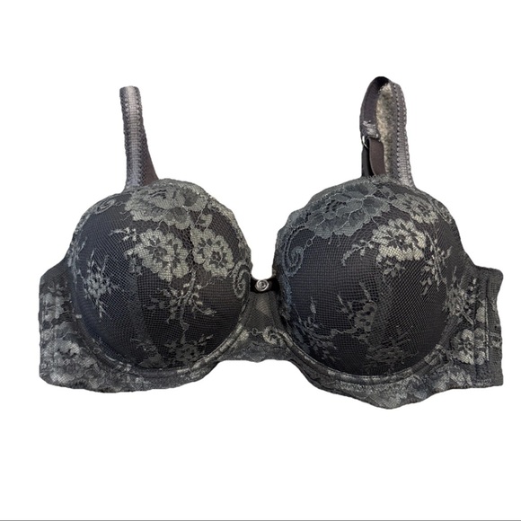 intimissimi Other - Intimissimi Gray Francesca Lace Floral Romantic Balconette Bra Size 36 D